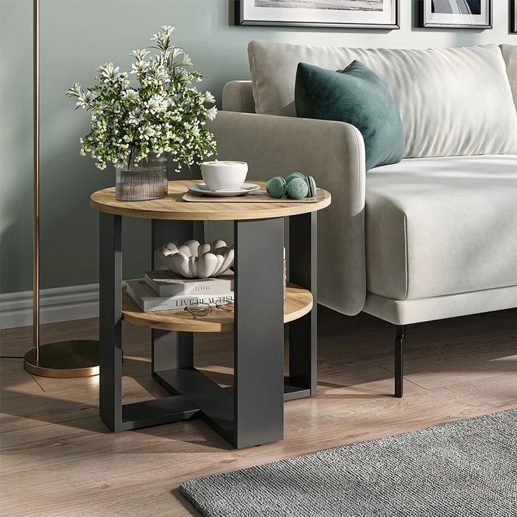 Couchtisch Romeo Anthrazit/Artisan-Eiche 53 x 53 cm Vicco – Bild 5