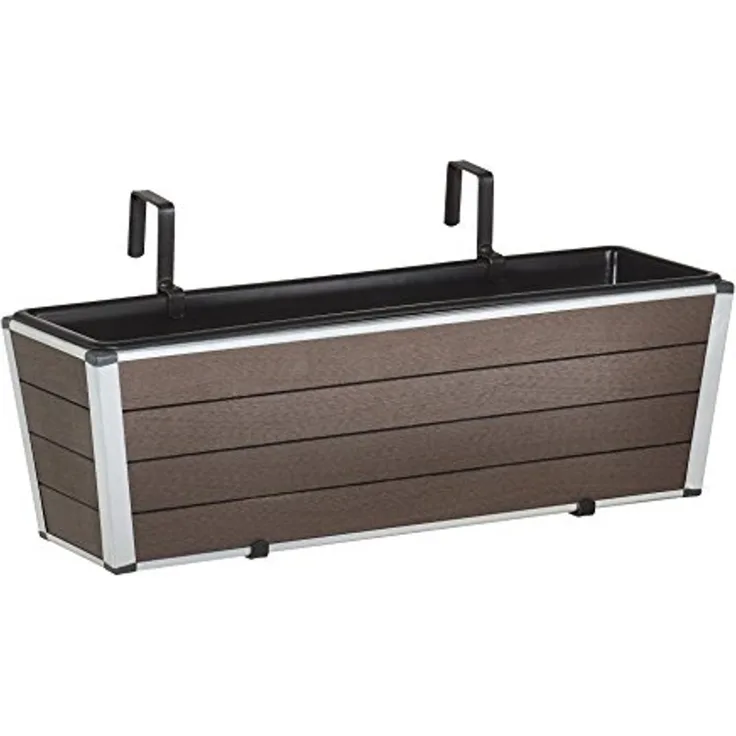 Balkonkasten WPC, 60,5 x 19,5 x 20,5 cm, braun