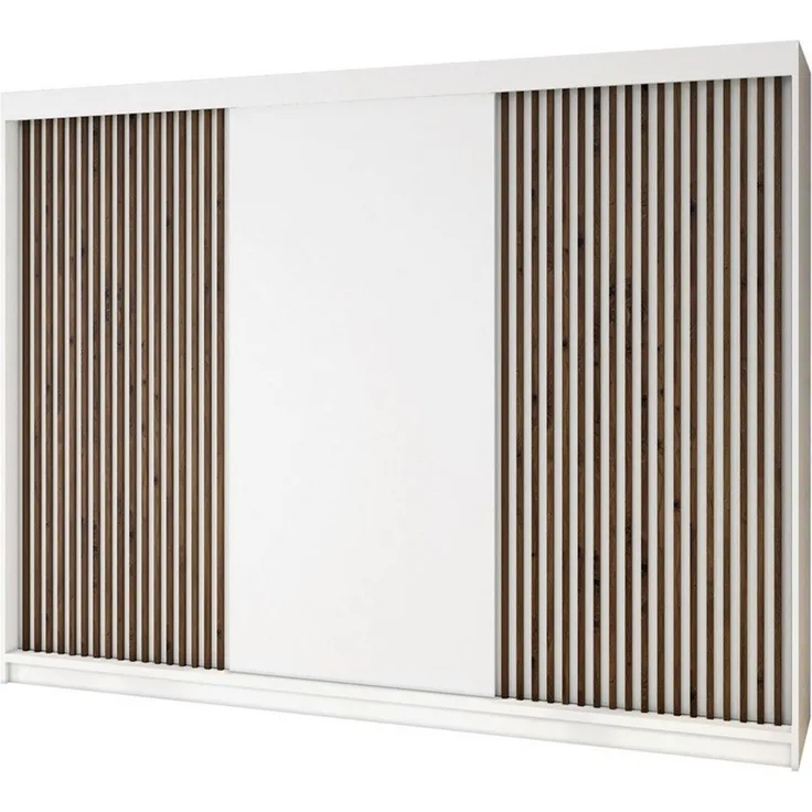 A&J MöbelLand GmbH Schiebetürenschrank IOSA 200 cm – Moderner Kleiderschrank mit 3D-Lamellen (TOP ANGEBOT! Geräumiger Schrank mit einer Breite von 200 cm ideal zur Aufbewahrung von Kleidung und Accessoires. Wählen Sie das ideale Modell für Ihr Schlafzi...