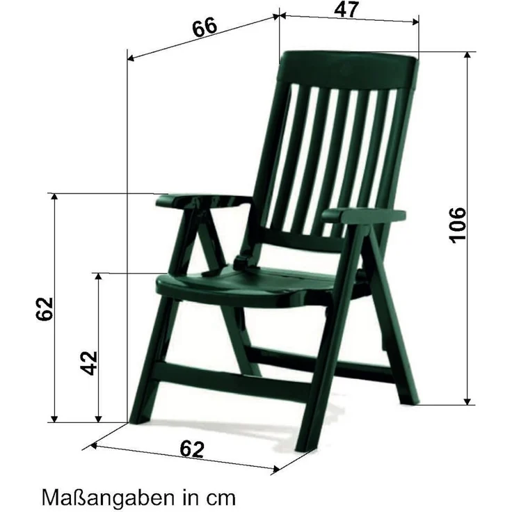 SIEGER Palma Klappsessel, anthrazit Vollkunststoff – Bild 2