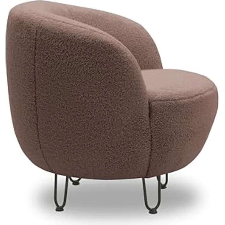 DOMO. collection Sessel Carpa, Polstersessel, Oval, bodenfreies Design, Metall-Drahtfüße in schwarz, Armsessel, Polstergarnitur, 72 x 76 x 72 cm (BxTxH), Altrosa – Bild 5