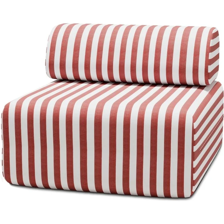 Gestreifter Outdoor-Sessel, weiß und rot – Bild 1