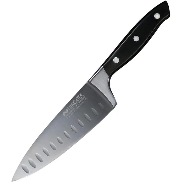 Nirosta Kochmesser Trinity klein, Küchenmesser, Edelstahl, POM, Silber, Schwarz, 15 cm Klingenlänge, 43905
