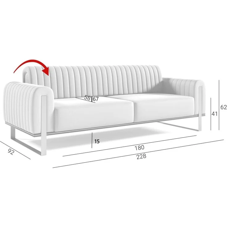 Sofa Designersofa VALERIE 3-Sitzer in Stoff Elisa Velvet Altrosa – Bild 2