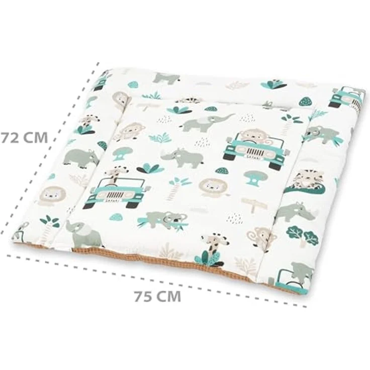 Wickelauflage für Babys 75x72 cm - Weiche Baumwolle, Abwaschbar - Wickelkommode & Wickeltischauflage Afrika – Bild 3