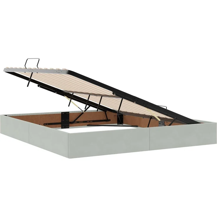 vidaXL LED-Speicherbett mit Matratze Hellgrau 180 x 200 cm Samt 3460086 – Bild 6