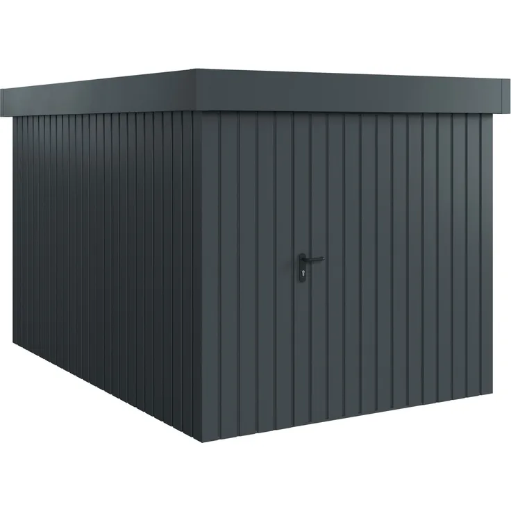 Hörmann Ecostar Metall-Gerätehaus "Euroline Trend" mit Flachdach EFD 7, anthrazitgrau, 214 x 310 cm,1-flüglige Tür