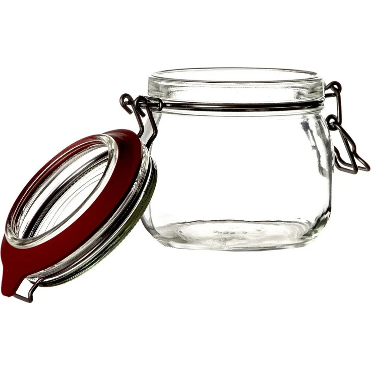 BigDean 6er Set Drahtbügelgläser 600ml - Einmachgläser mit Bügelverschluss - Made in Germany - Einweckgläser, Bügelverschlussgläser, transparent, rund – Bild 2