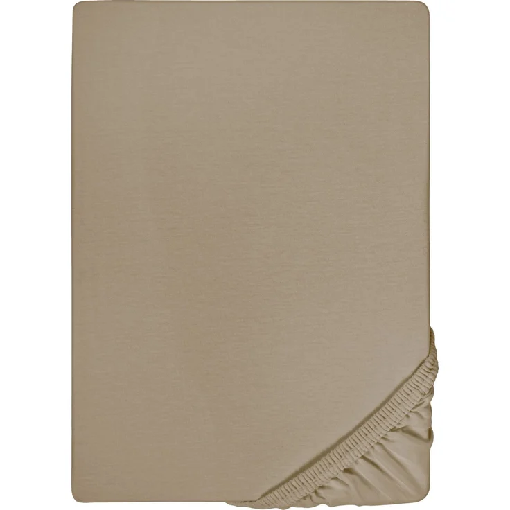 biberna Feinjersey-Spannbetttuch, 100 % Baumwolle, taupe, 1x 140x200 cm - 160x200 cm – Bild 5