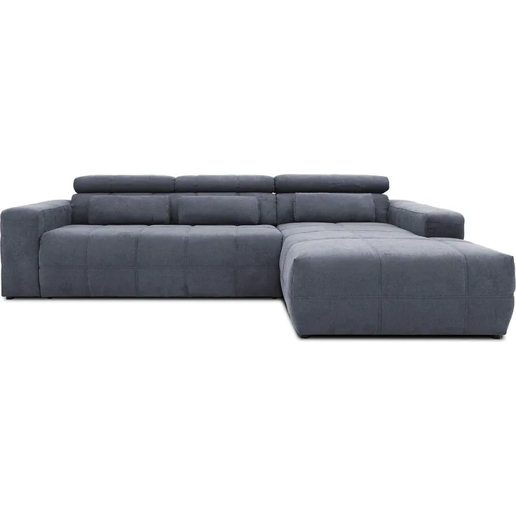 DOMO. collection Brandon Ecksofa, Sofa mit Rückenfunktion in L-Form, Polsterecke, Eckgarnitur, dunkelgrau, 288 x 228 x 80 cm