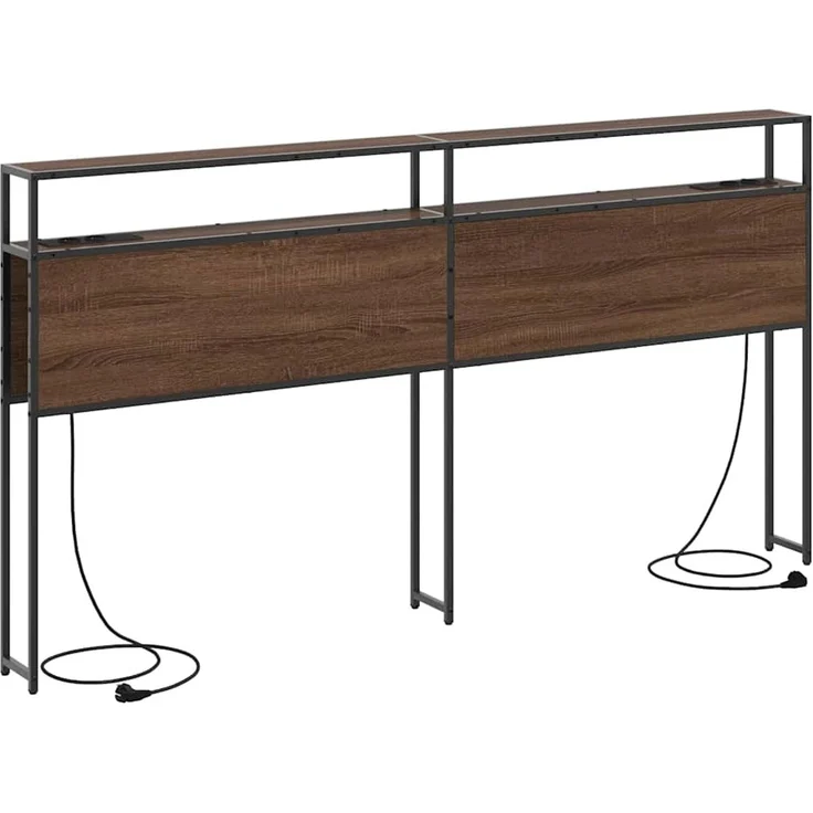 vidaXL Stauraum-Kopfteil Braun Eichen-Optik Holzwerkstoff 98 x 15 x 203 cm – Bild 2