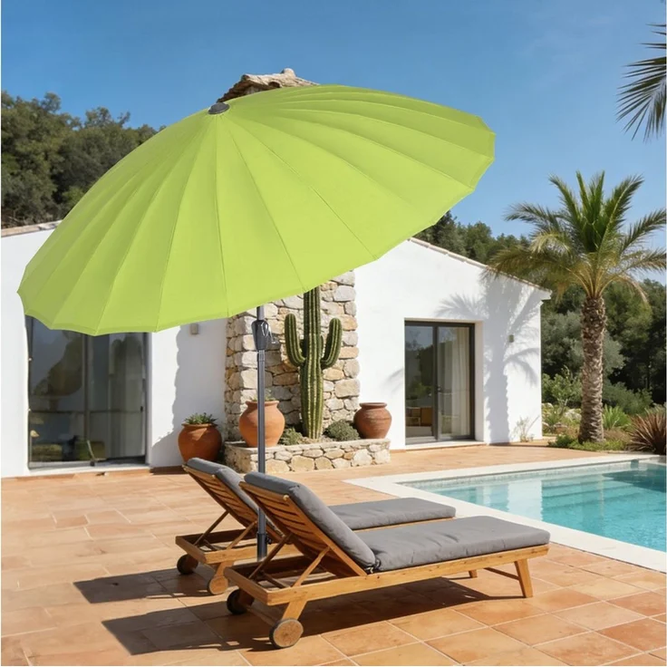 Angel Living Sonnenschirm 2,5m, Gartenschirm mit Kurbel & 45° Neigungswinkel, UV-Schutz 30+, ohne Ständer, wasserabweisender Ampelschirm für Balkon, Terrasse & Garten – Bild 3