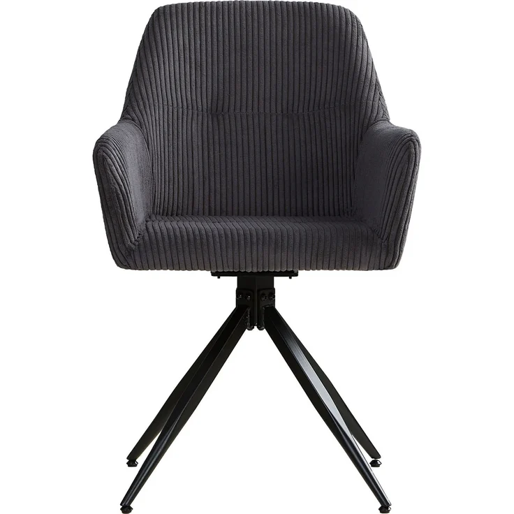 2 Stühle Esszimmer Küchenstühle Cord Grau Esszimmerstühle Drehbar Esszimmerstuhl mit Armlehne Dreh Sessel Modern Polsterstuhl – Bild 5