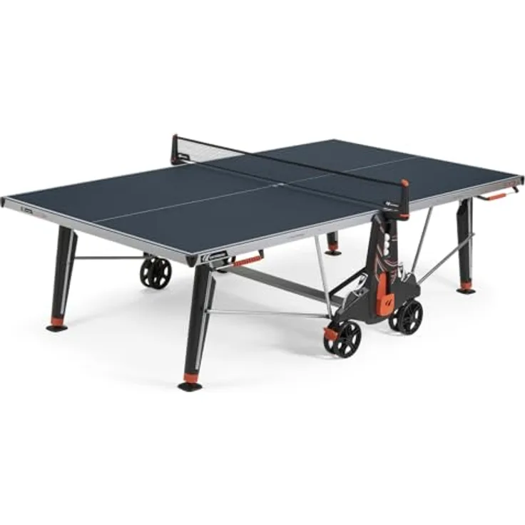 Cornilleau Outdoor Tischtennisplatte 500X, wetterfeste Spielplatte mit MATTOP-Beschichtung und DSI-Verriegelungsmechanismus, blau