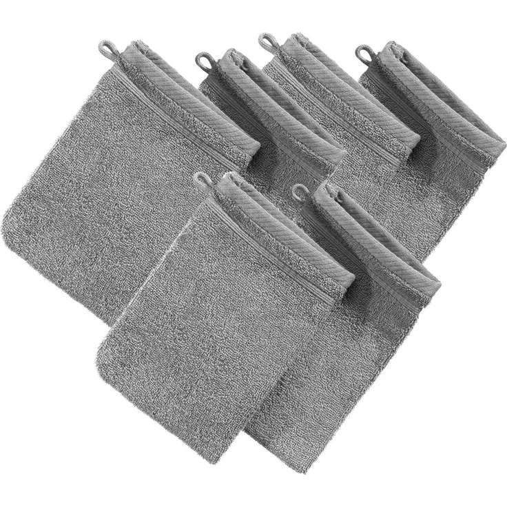 Erwin Müller Waschhandschuh Waschhandschuh "Heidelberg" 6er-Pack, Frottier (6-St), Walk-Frottier Uni