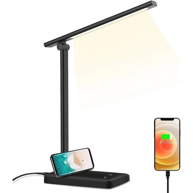 Fine Life Pro LED Schreibtischlampe LED Dimmbare Tischleuchte 15W Tischlampe, Augenschutz-Modus, LED fest integriert, USB-Anschluss – Bild 4