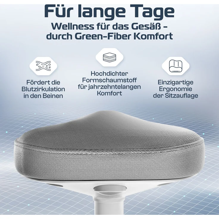 CLOUVOU Nexus, ergonomischer Stehhocker, stufenlos höhenverstellbar, Anti-Rutsch-Standfuß, Anthrazit – Bild 4