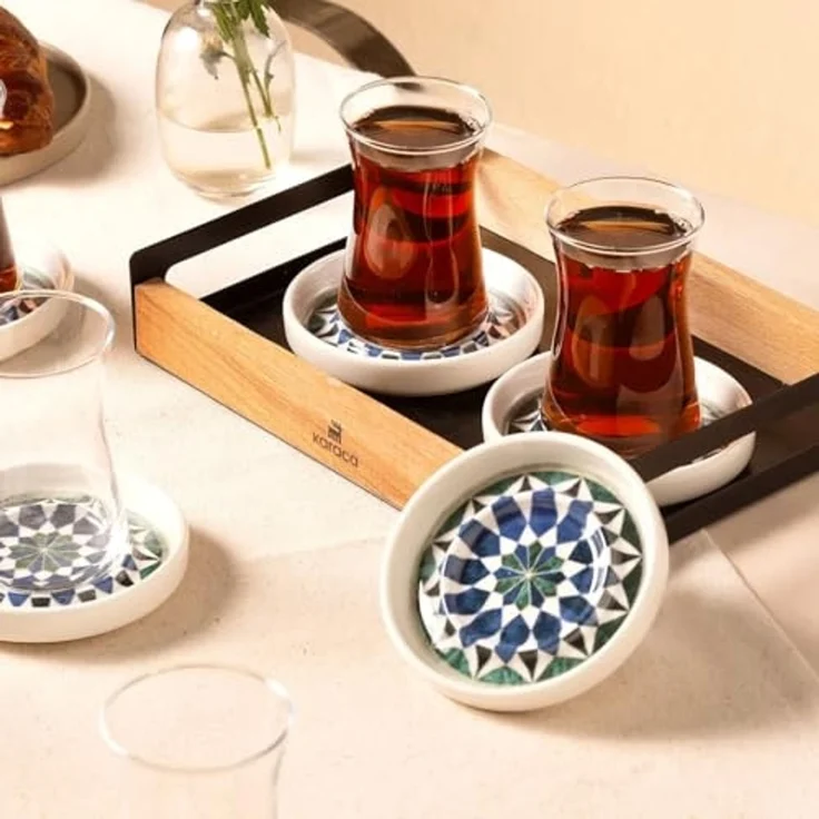 Karaca Teeservice Roman 12 tlg. Keramik Teeset 10 cm - Elegantes Tee Service-Set – Bild 1