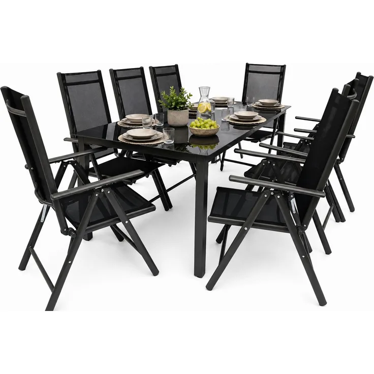 VCM Gartenmöbel-Set Miami 917332 Anthrazit H. 105 x B. 189 x T. 90 cm