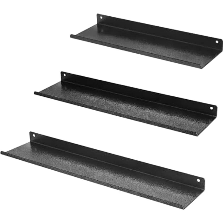 Uten Wandregal aus Metall, Schweberegal 3er Set,Länge 40/35/30 cm, Regale für Wände, für Dekos, Wohnzimmer, Badezimmer, Küche – Bild 2