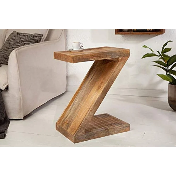 riess-ambiente Beistelltisch Z 45cm natur, Massivholz · variabel stellbar · Handarbeit · Mangoholz – Bild 2