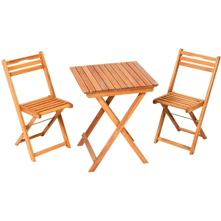 MERXX Gartenstuhl Porto (Set, 2 St), 2er Set, Eukalyptusholz, klappbar, braun – Bild 2
