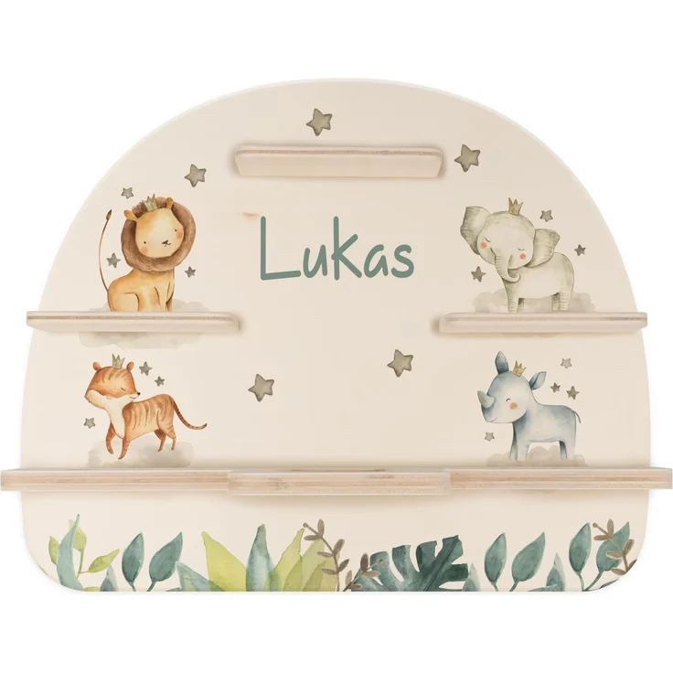 Kidsmood - Tonie Regal mit Namen – Wandregal für Toniebox 1 & Figuren | Abgerundete Ecken & Kanten Inkl. Metallplättchen für Tonie Hörfiguren | Kinderzimmer Regal für Mädchen & Jungen
