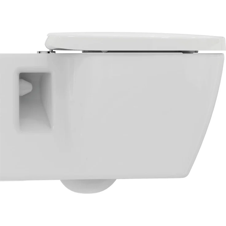 Ideal Standard Connect WC-Set, Wandtiefspül-WC mit Absenkautomatik, Rundes Design, Alpin Weiß – Bild 5