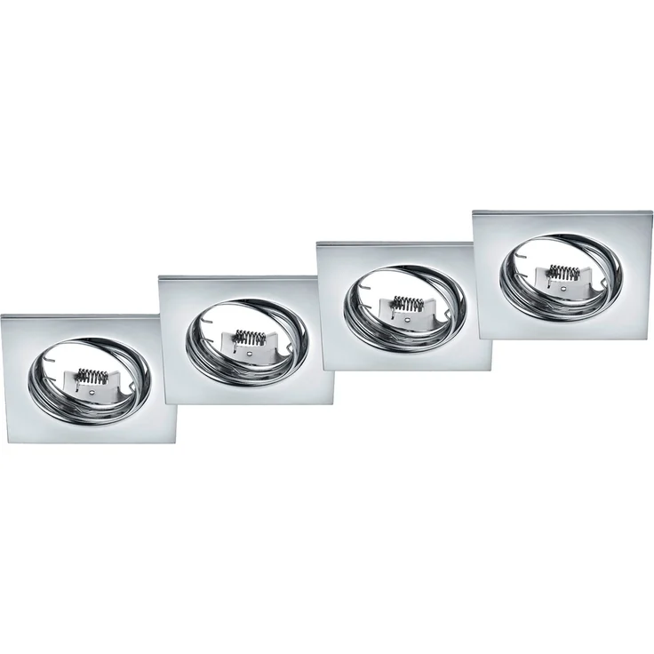 Eckige Einbaustrahler Decke im 4er Set schwenkbar Silber Chrom GU10 – Bild 2