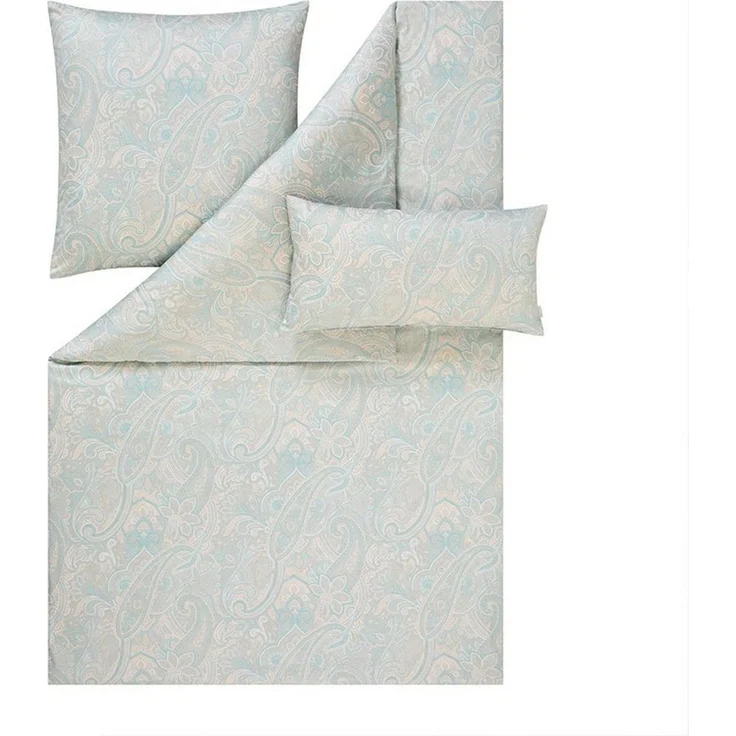 Estella Bettwäsche Estella Mako-Satin Bettwäsche 135x200 Judith elfenbein mint Paisley, Mako-Satin, 2 teilig, für Sommer und Winter – Bild 1