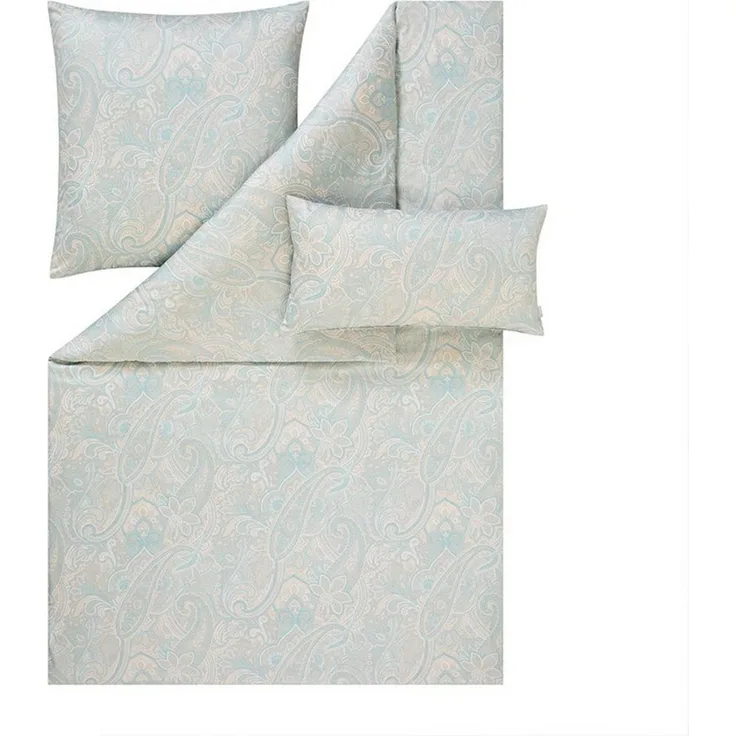 Estella Bettwäsche Estella Mako-Satin Bettwäsche 135x200 Judith elfenbein mint Paisley, Mako-Satin, 2 teilig, für Sommer und Winter