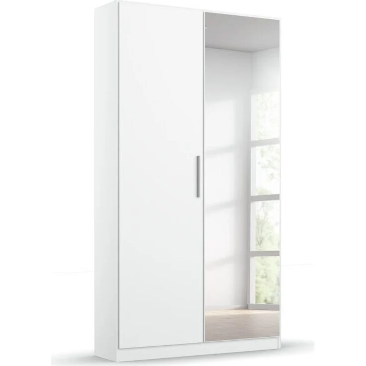 rauch Minosa, Schuhschrank, Garderobenschrank, 2-türig, mit Spiegel, mit 6 Einlegeböden, Farbe Weiß, BxHxT 91x197x41cm – Bild 3