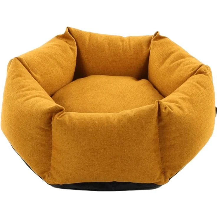 FLAMINGO Hundebett mit Reißverschluss Ziva Sechseckig 50x18 cm Ocker 444297 – Bild 1