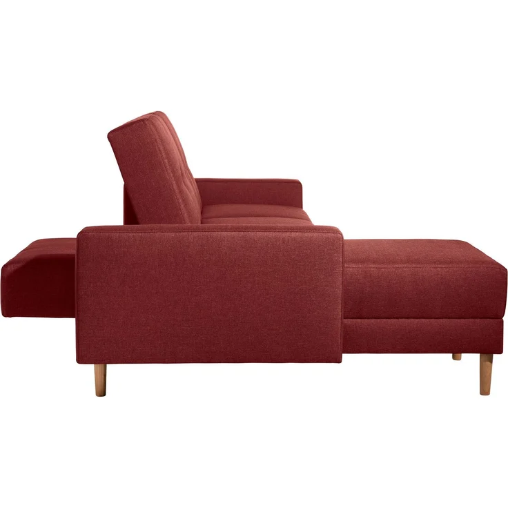 Funktionssofa mit Hocker Kattie Flachgewebe rot – Bild 8