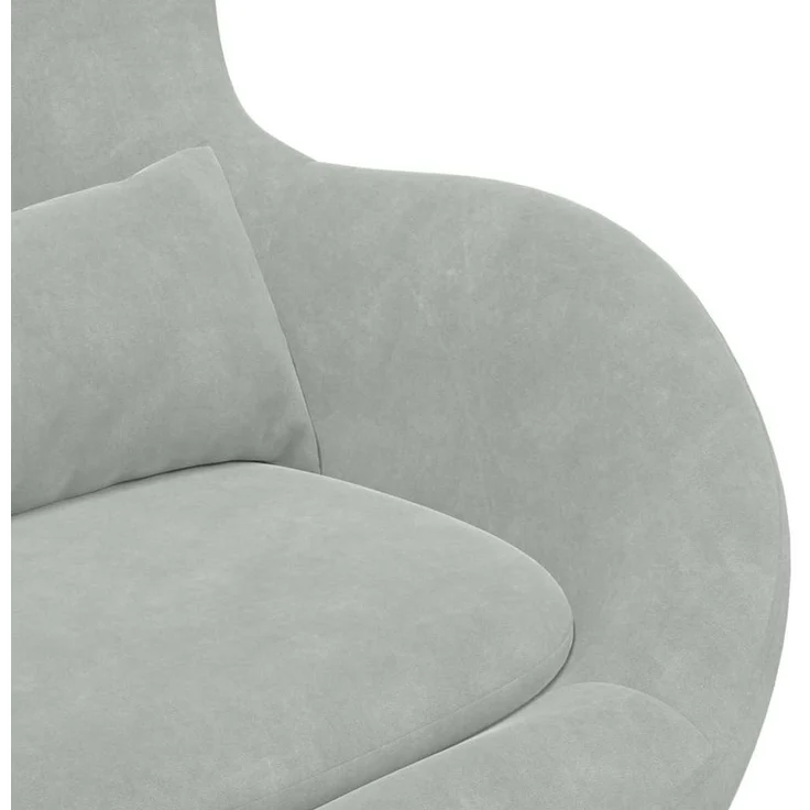 vidaXL Eiersessel Hellgrau 63 x 73 x 90 cm Samt 42002756 – Bild 6