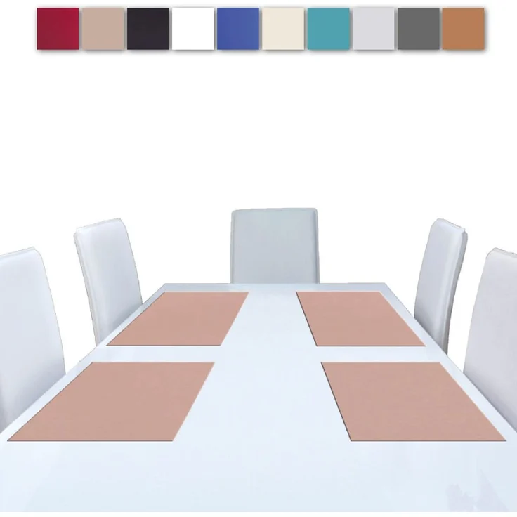 4er Set Tischsets Platzset Tischuntersetzer Platzdeckchen Tischdeko Tischmatte Essensunterlage Maße 30x45 cm, Farbe: sandgrau - beigegrau – Bild 2