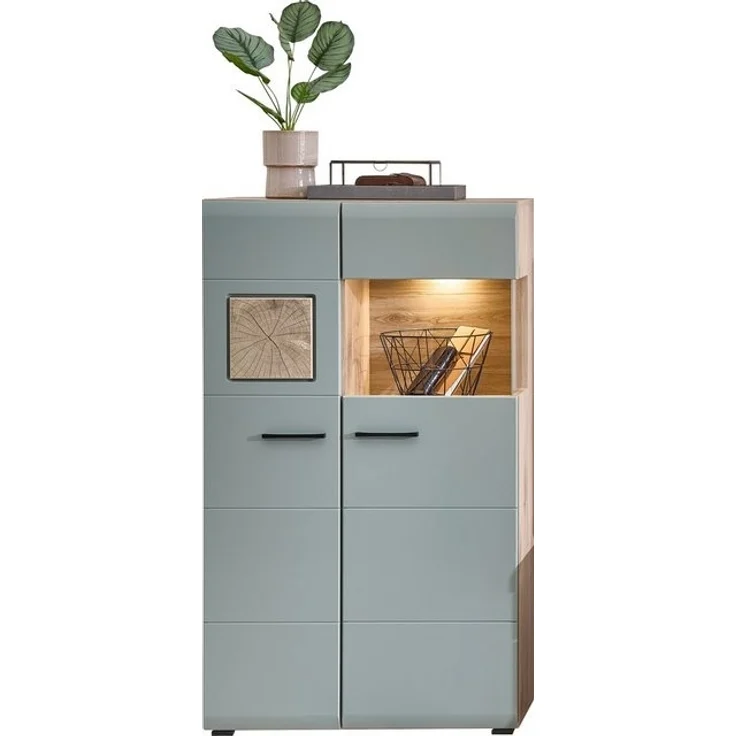 Innostyle Vitrine FUN PLUS II (2-St) Glastür, Holztür, 10 Fächer, Softclose, ABS Kantenschutz – Bild 4