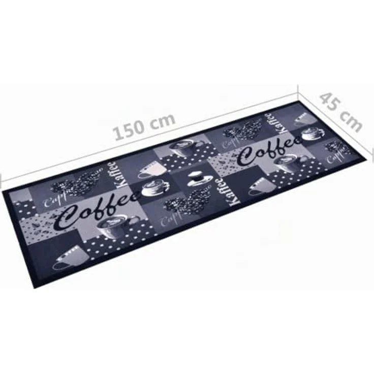 Küchenbodenmatte Waschbar Kaffee Blau 45x150 cm 315967 – Bild 6