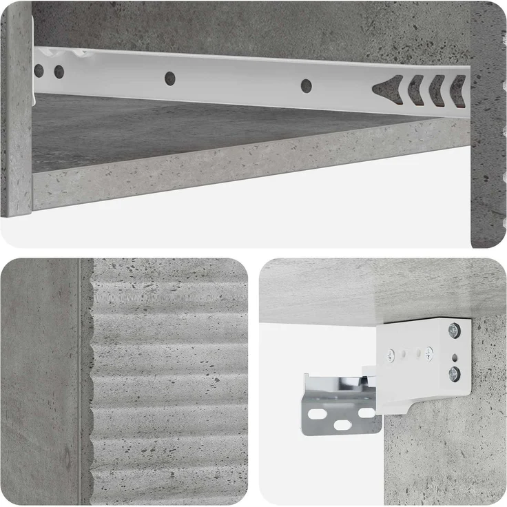 vidaXL Wandmontierter Beistelltisch Betongrau 87,5 x 34,5 x 17 cm 898668 – Bild 8