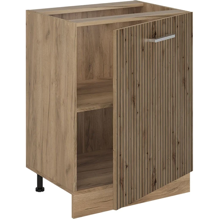 Küchenunterschrank R-Line Artisan-Eiche/Goldkraft Eiche 60 cm mit 1 Tür Arbeitsplatte Goldkraft Eiche Vicco – Bild 3