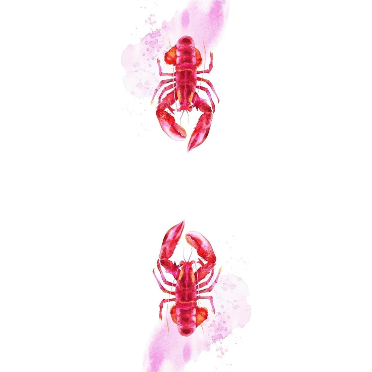 Tischläufer LOBSTER BL 50x150 cm pink Tischdecke Tischband