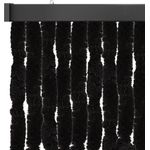 Flauschvorhang 100x220 ( Schwarz ), perfekter Insekten- und Sichtschutz für Ihre Balkon- und Terrassentür, viele Farben
