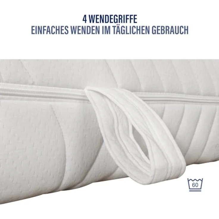 BeCo Matratzen Maxima Plus, Taschenfederkern, 23 cm, getestete Qualität "GUT", H3 - 140 x 200 cm, vegan und Oeko-Tex zertifiziert – Bild 7