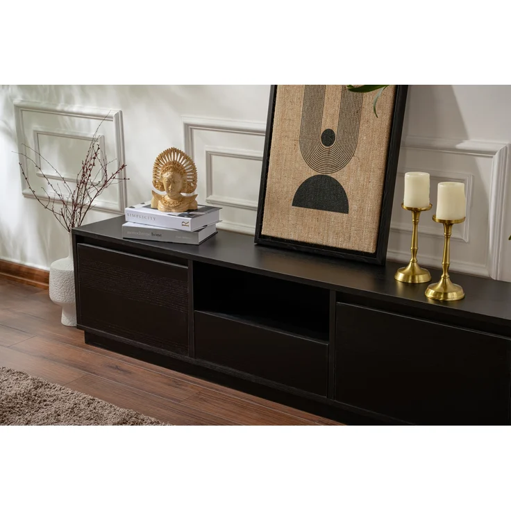 TV-Ständer, 'Vanguard', 42 x 29,5 x 160, Holz Schwarz – Bild 5