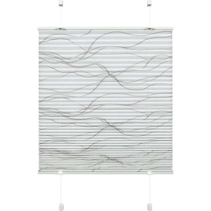 Gardinia EASYFIX Plissee Katy Wave, weisses Plissee, blickdicht & lichtdurchlässig, höhenverstellbar