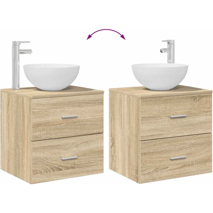 vidaXL Badezimmerschrank-Set 3 stk. Sonoma-Eiche 129 x 35 x 80 cm 3405789 – Bild 11