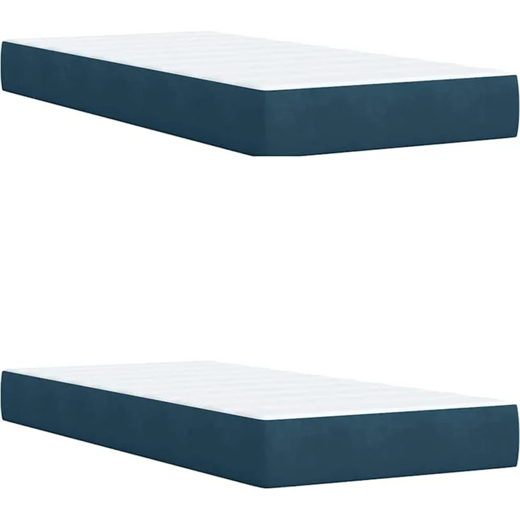 vidaXL Boxspringbett mit Matratze Blau 200x200 cm Samt 3288700 – Bild 12