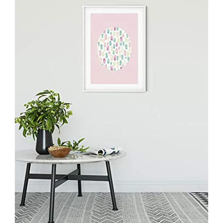 Komar Wandbild Shelly Patterns Rose, Premium-Poster 50x70 cm, seidenmatter Kunstdruck für Wohnzimmer und Schlafzimmer, ohne Rahmen – Bild 2