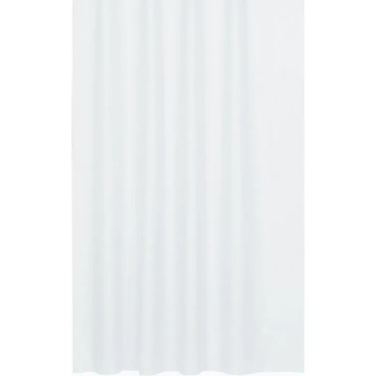 Ekershop Duschvorhang Textil Uni Farben Weiß Schwarz Rot Grau Breite 120 cm für Duschstange Breite 120 cm (inkl. Ringe), Höhe 200 cm, wasserabweisend, waschbar, bügelbar