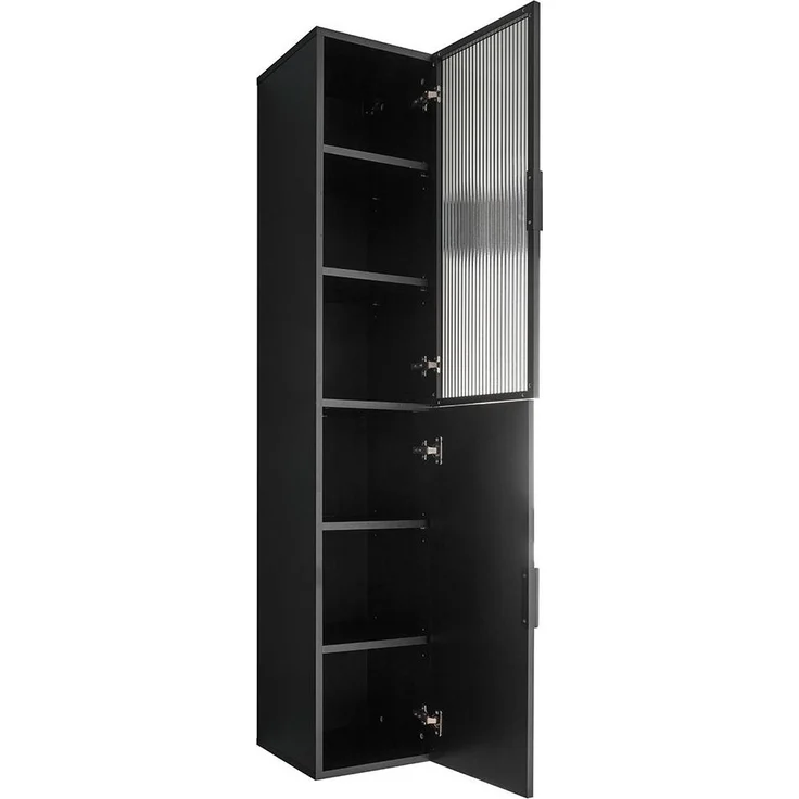 Hängeschrank Dark / Diosa, Glas, Holzwerkstoff, Schwarz, 35 x 170 x 33 cm – Bild 3